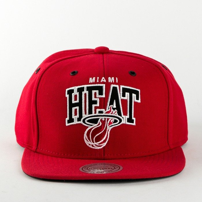 Mitchell and Ness snapback Black And White Arch Miami Heat red