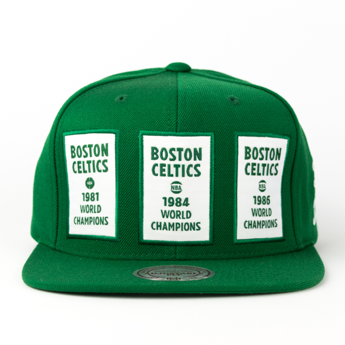Czapka Mitchell and Ness Boston Celtics snapback Championship Pack 3 Titles green (V096Z)