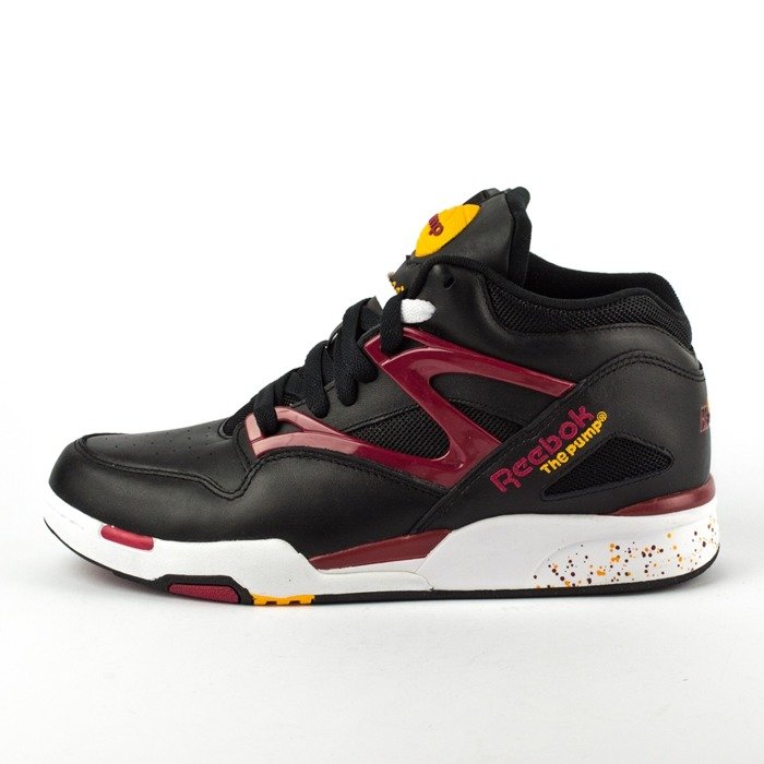 red and gold reebok pumps