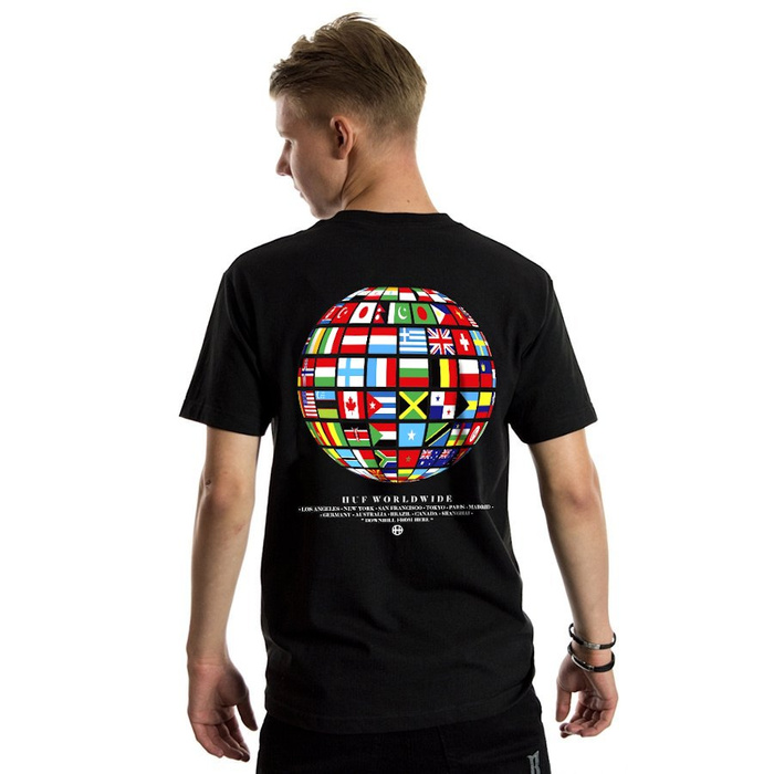 HUF t shirt Global Wave black CLOTHES ACCESORIES T Shirts T Shirts MEN T Shirts BRANDS H HUF SALE T Shirts MATSHOP.PL Multibrand Streetwear Store Caps Sneakers Basketball