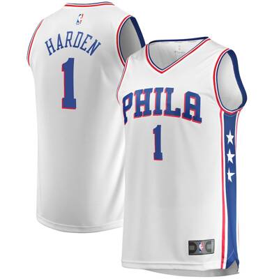 Fanatics Replica Jersey NBA Association Edition Philadelphia 76ers James Harden white