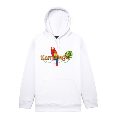 Kamuflage sweatshirt hoody Papuga white