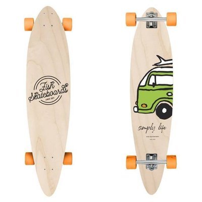 Longboard Fish Skateboards cruzer pintail Vanlife natural 9" x 40"