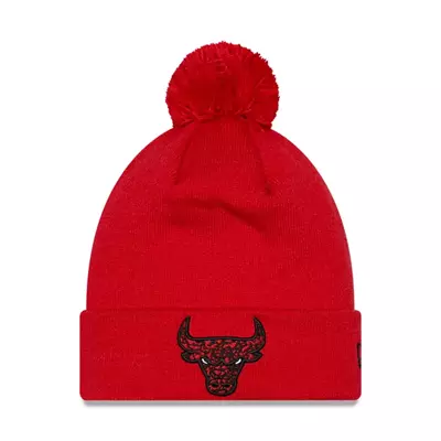 New Era Infill Bobble Beanie NBA Chicago Bulls red