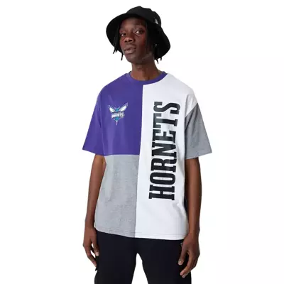 New Era  t-shirt Cut And Sew Oversized NBA Charlotte Hornets purple-white-grey