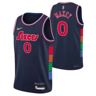 Nike NBA Swingman Jersey Anniversary Diamond Editon Philadelpjhia 76ers Tyres Maxey navy