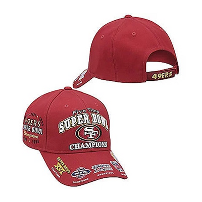 Reebok Cap NFL Five Time Superbowl Champions San Francisco 49ers red