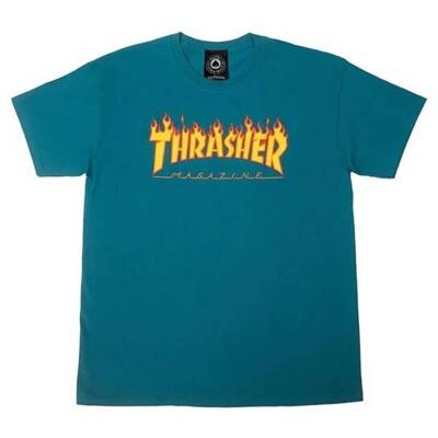 Thrasher T-shirt Flame Logo galapagos