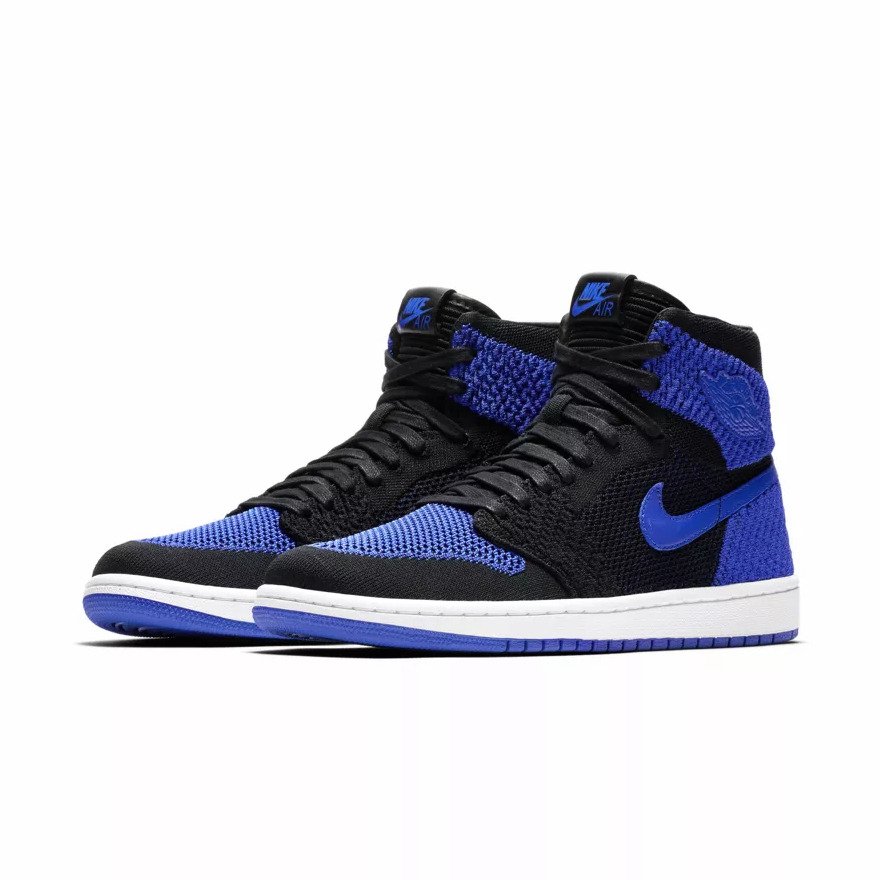 Air jordan 1 retro high flyknit blue sale