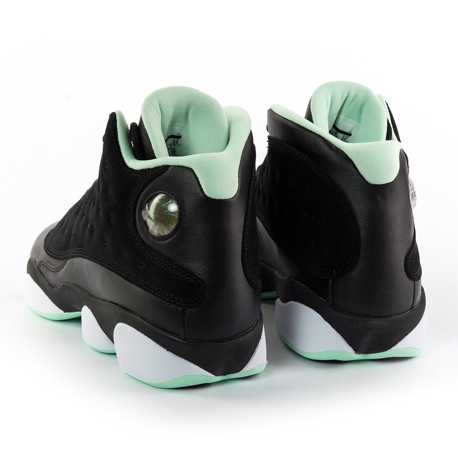 Jordan 13 black on sale and mint green