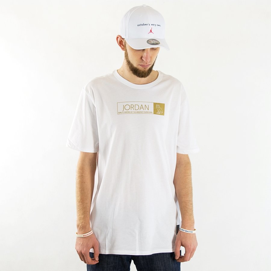 jordan white and gold shirt