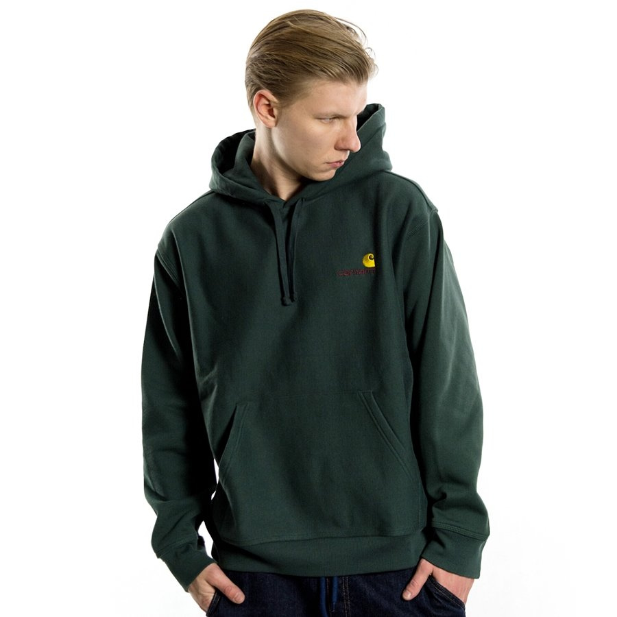 Carhartt WIP sweatshirt Hooded American Script dark teal CLOTHES