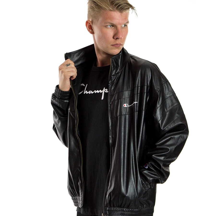 Leather cheap champion jacket