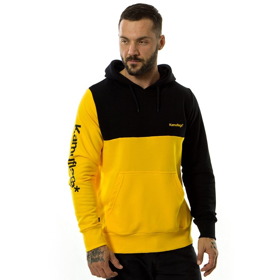 Kamuflage sweatshirt hoody Split black / yellow | CLOTHES & ACCESORIES ...