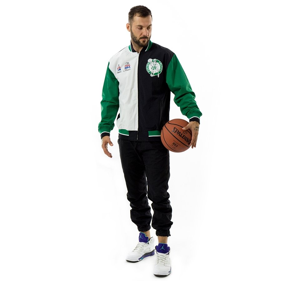 Mitchell & Ness Men Boston Celtics Exploded Logo Warm Up Jacket