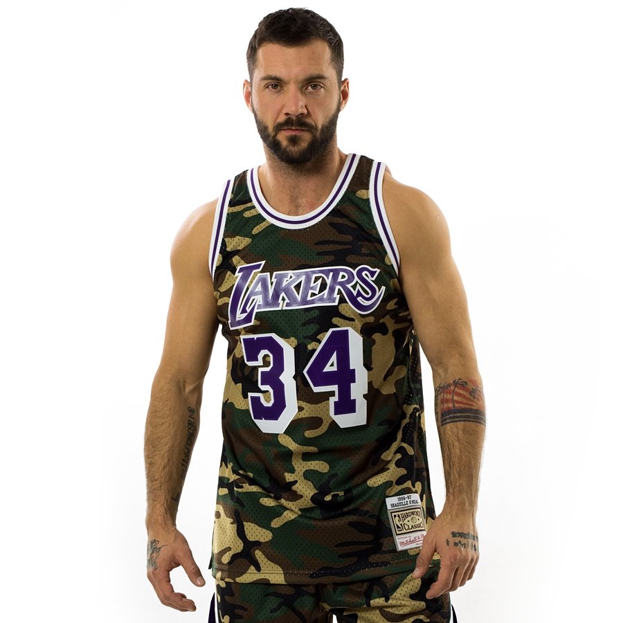Mitchell and Ness swingman jersey Camo QS Los Angeles Lakers Shaquille ...