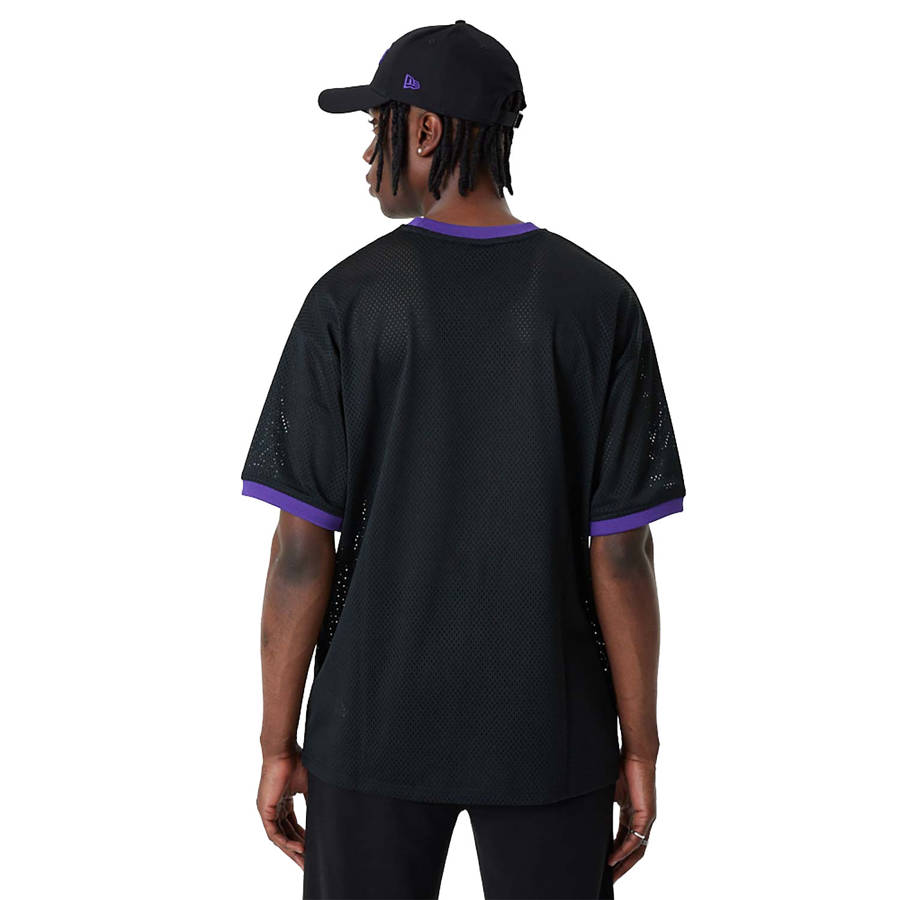 Buy LA Lakers NBA Team Logo Mesh Black Oversized T-Shirt From