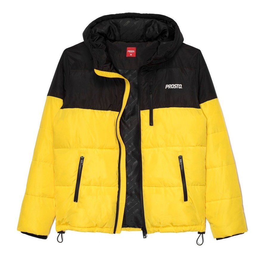 yellow and black winter jacket