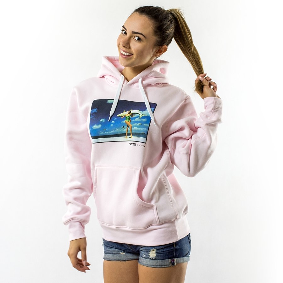 Prosto sweatshirt hoody WMNS JD. Lorieux Triffie One pink | CLOTHES ...
