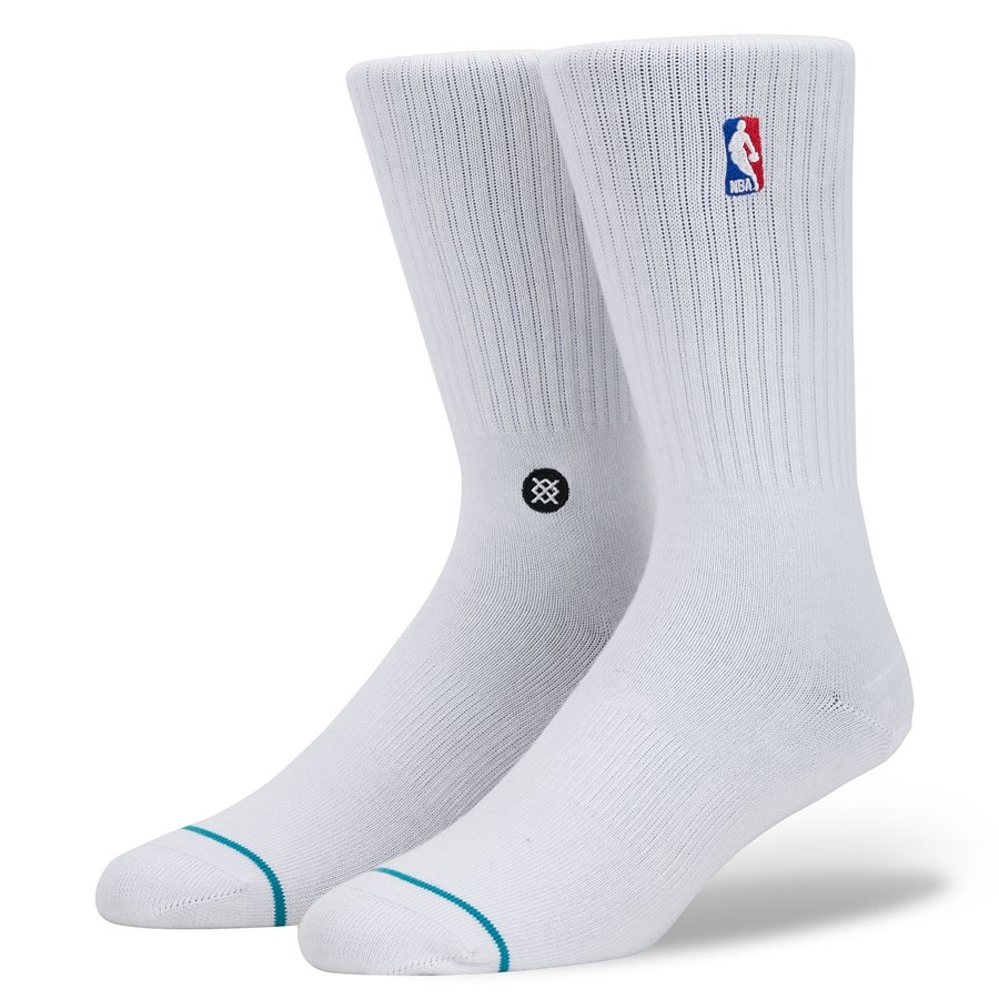 Stance socks NBA Logoman Crew white White | BASKETBALL \ Accesories ...