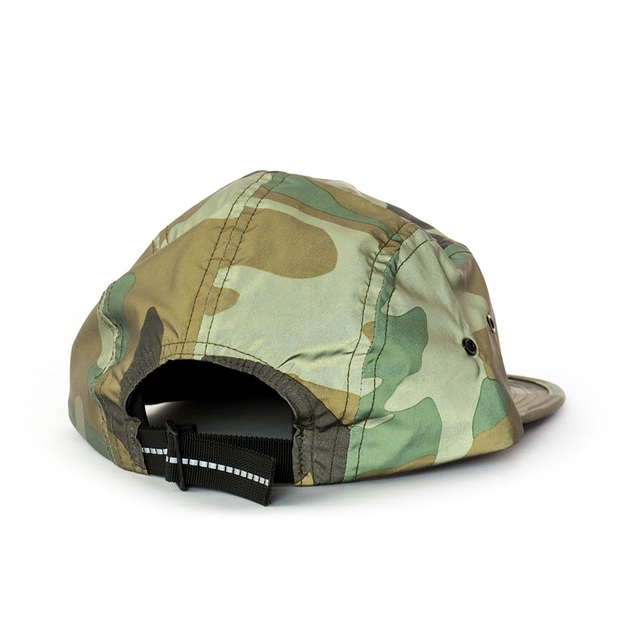 supreme reflective camo camp cap