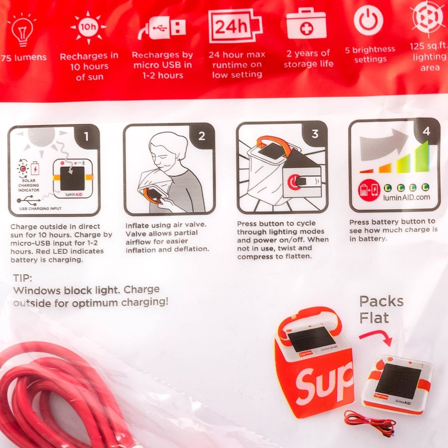 Supreme LuminAID® Packlite Nova USB red | *WOMEN \ Accessories