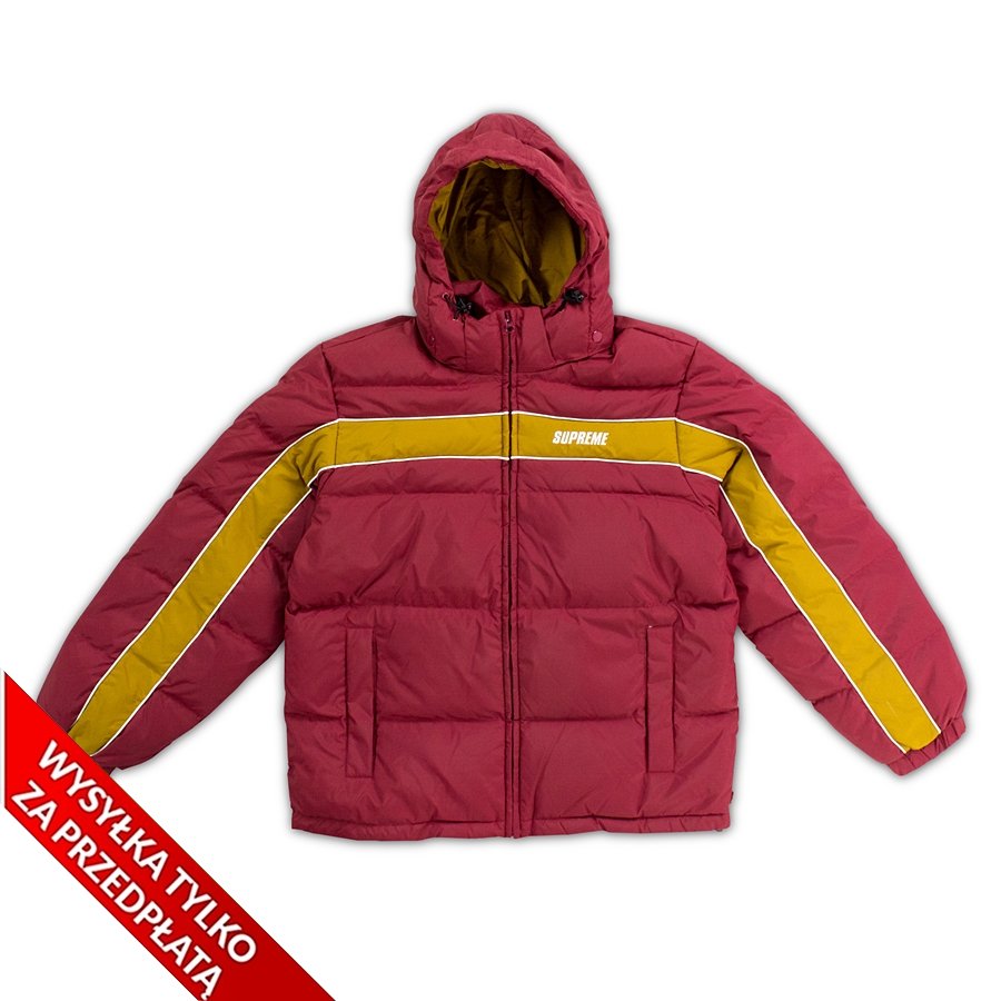 Supreme Stripe Panel Down Jacket red | CLOTHES & ACCESORIES \ Jackets