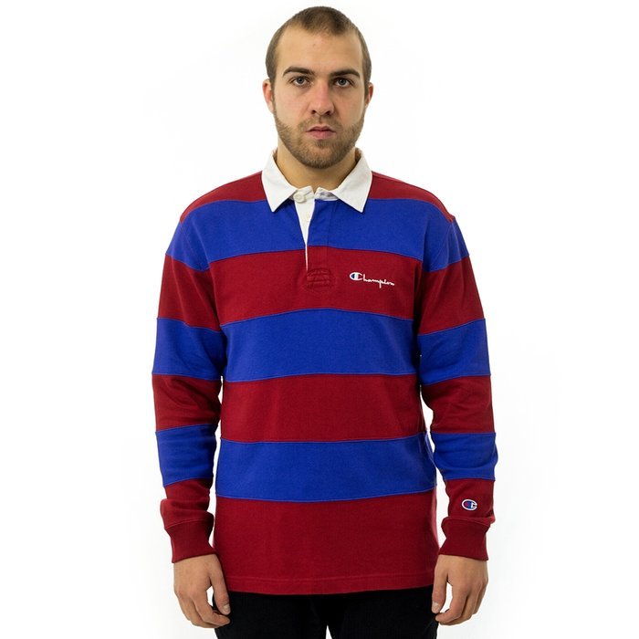 Champion Reverse Weave polo Stripe Rugby red / blue (213661/F19/RS517) 