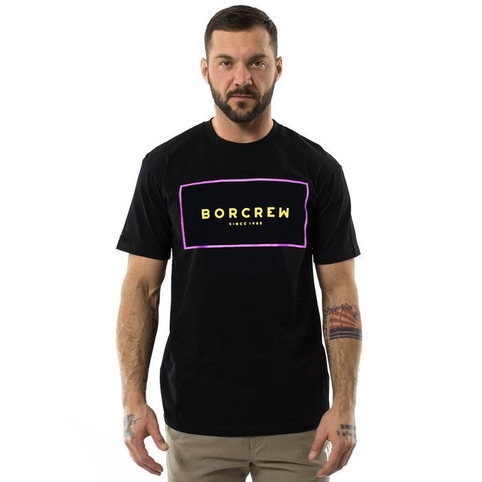 BOR t-shirt BOX black / yellow / purple