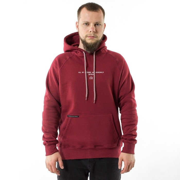 Bluza Intruz sweatshirt hoody Criminals burgundy