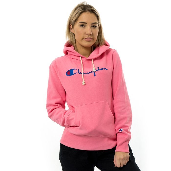 Champion sweatshirt hoody WMNS Reverse Weave Emb.Script Logo soft pink (111555/F19/PS125)