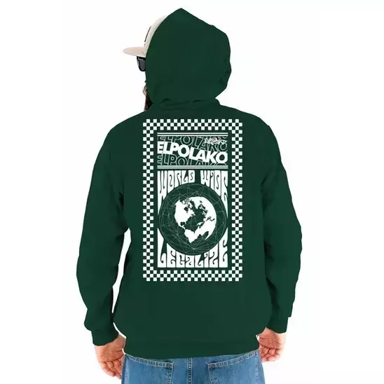 El Polako sweatshirt hoodie World Wide green