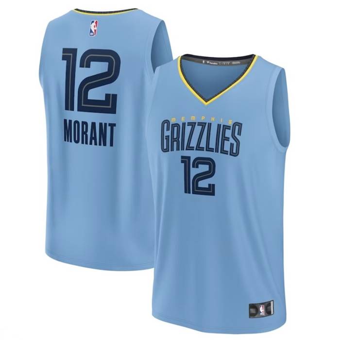 Fanatics Replica Jersey NBA Statement Edition Memphis Grizzlies Ja Morant light blue  (Youth Collection)