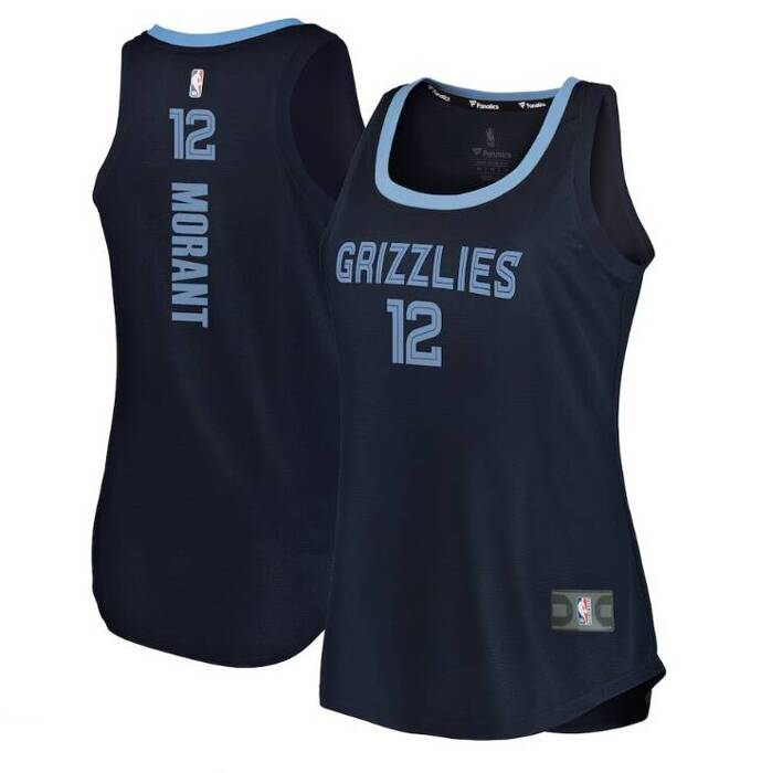 Fanatics Women's Fast Break Team Tank Jersey Icon Edition NBA Memphis Grizzlies Ja Morant navy