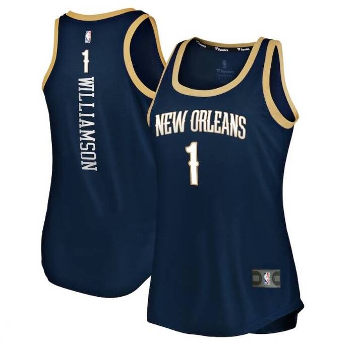 Fanatics Women's Fast Break Team Tank Jersey Icon Edition NBA New Orleans Pelicans Zion Williamson navy