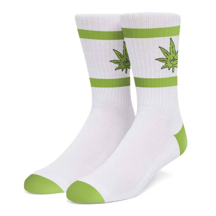 HUF socks Green Buddy Athletic white