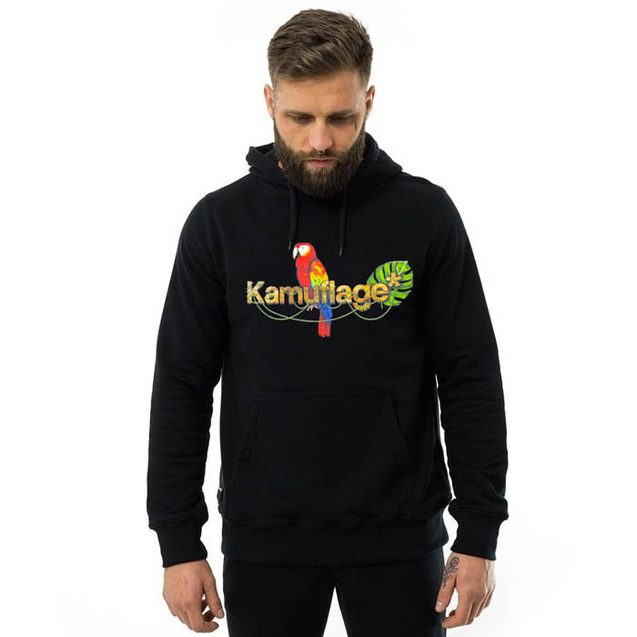 Kamuflage X OYAKATA sweatshirt hoody Papuga black
