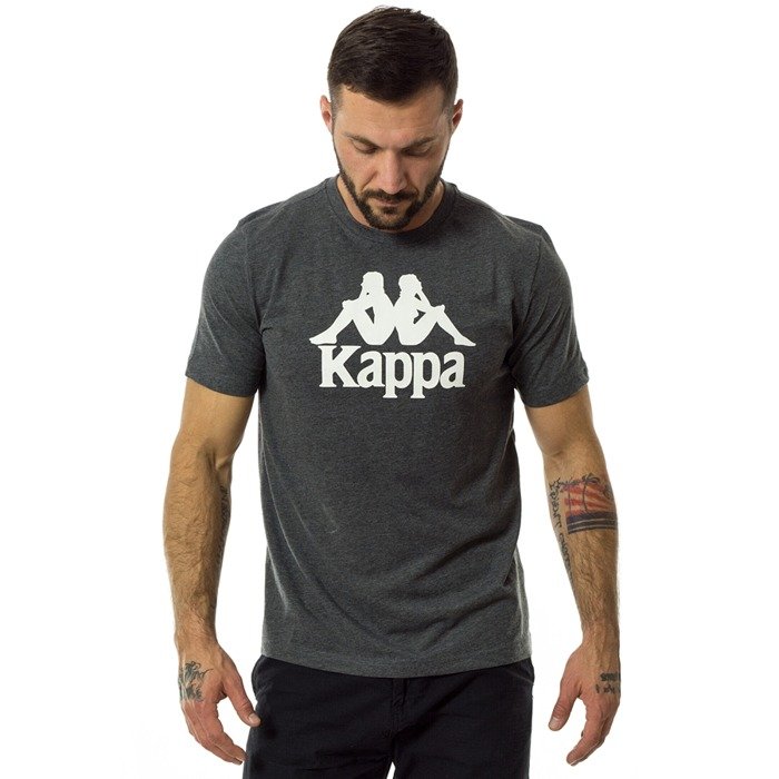 Kappa t-shirt Domino dark grey melange / white