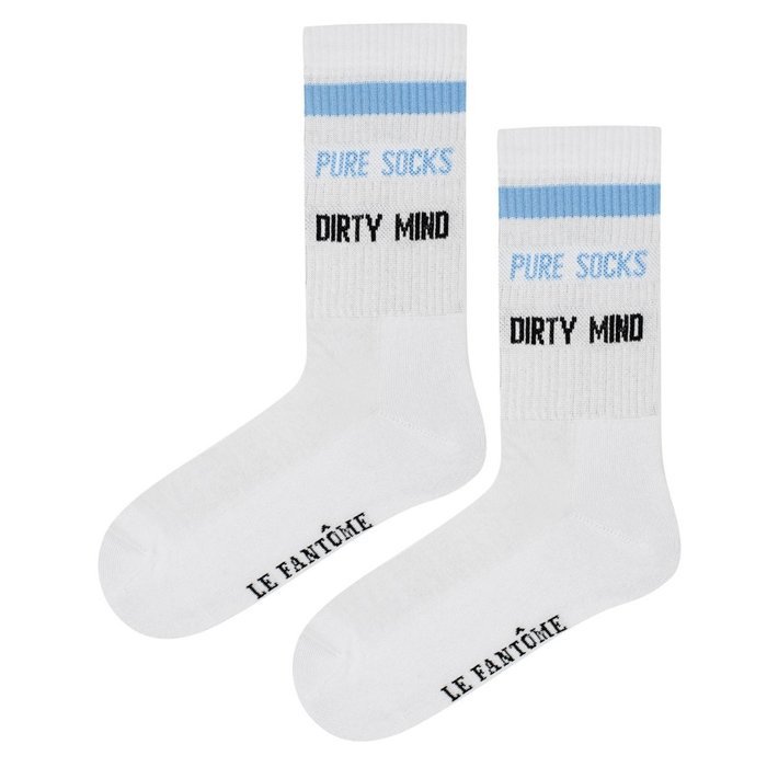 Le Fantome socks Pure Socks Dirty Mind white / light blue