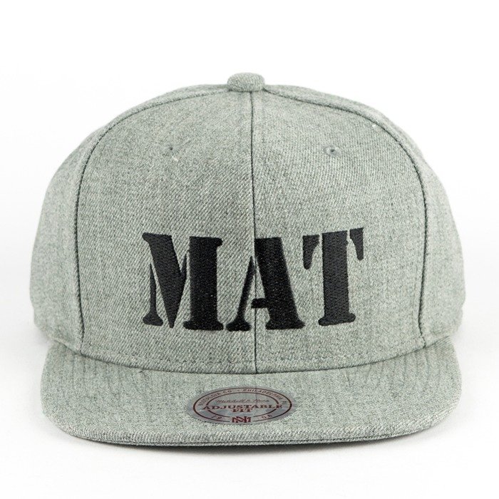 MAT Wear x Mitchell and Ness snapback MAT Script grey heather / black