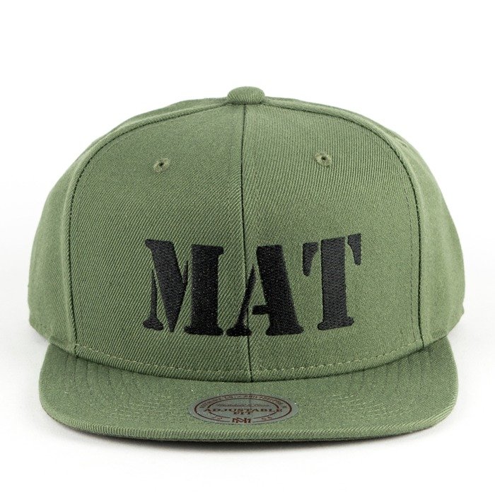 MAT Wear x Mitchell and Ness snapback MAT Script olive / black