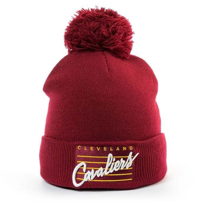 Mitchell and Ness HWC Cursive Script Knit Cleveland Cavaliers burgundy