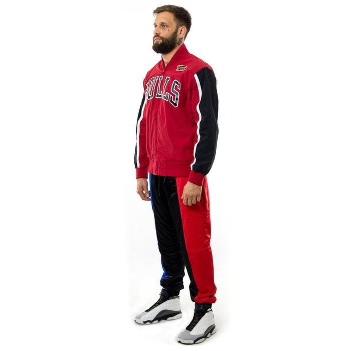 Mitchell and Ness NBA Hook Shot Warm Up Jacket red