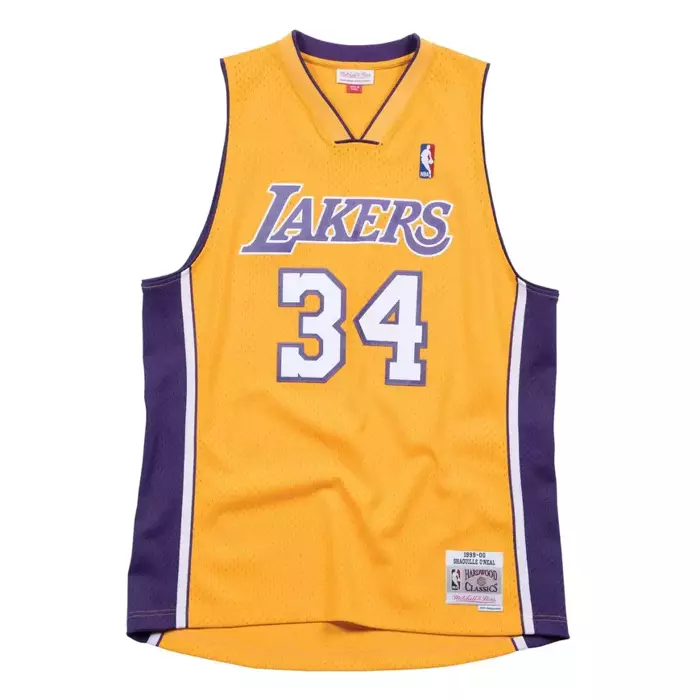 Mitchell and Ness Swingman Jersey 2.0 HWC Los Angeles Lakers Shaquille O' Neal 1999-2000 yellow (kids collection)