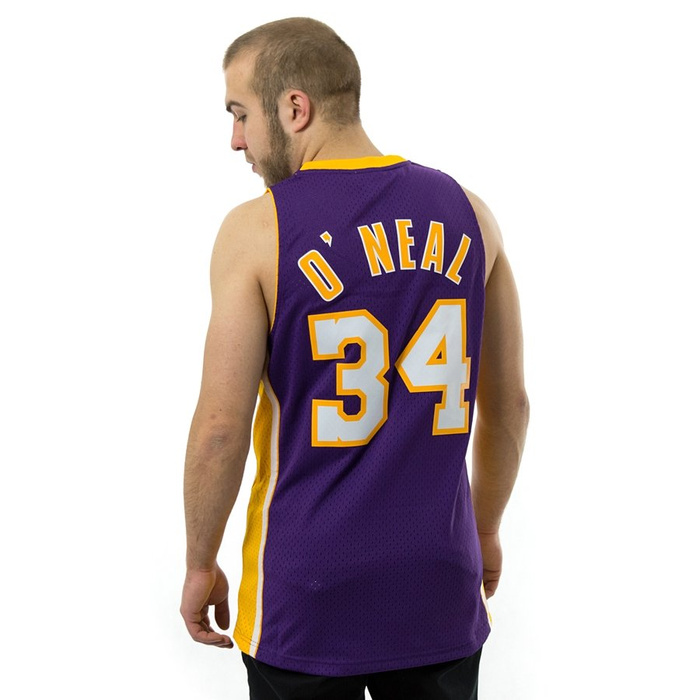 Mitchell and Ness Swingman Jersey HWC Los Angeles Lakers Shaquille O' Neal 1999-2000 yellow