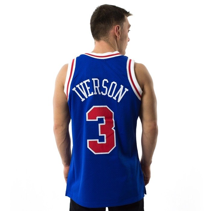 Mitchell and Ness Swingman Jersey HWC Philadelphia 76ers Allen Iverson blue