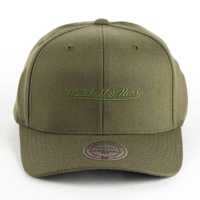 Mitchell and Ness dad cap Tonal Logo High Crown 110 M&N Logo olive