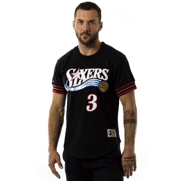 Mitchell and Ness t-shirt Iverson #3 Player Name & Number Mesh Philadelphia 76ers black