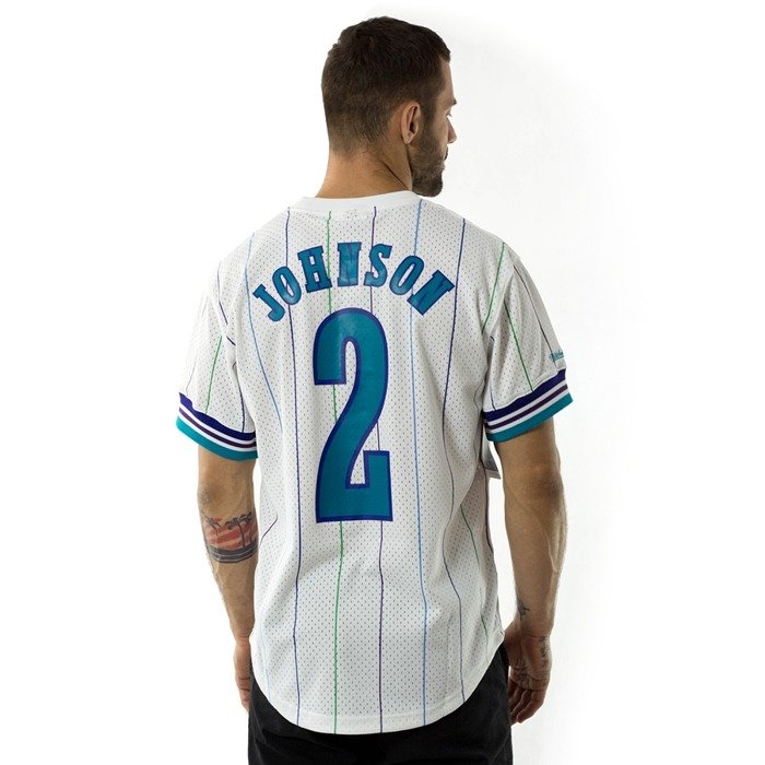 Mitchell and Ness t-shirt Johnson #2 Player Name & Number Mesh Charlotte Hornets white