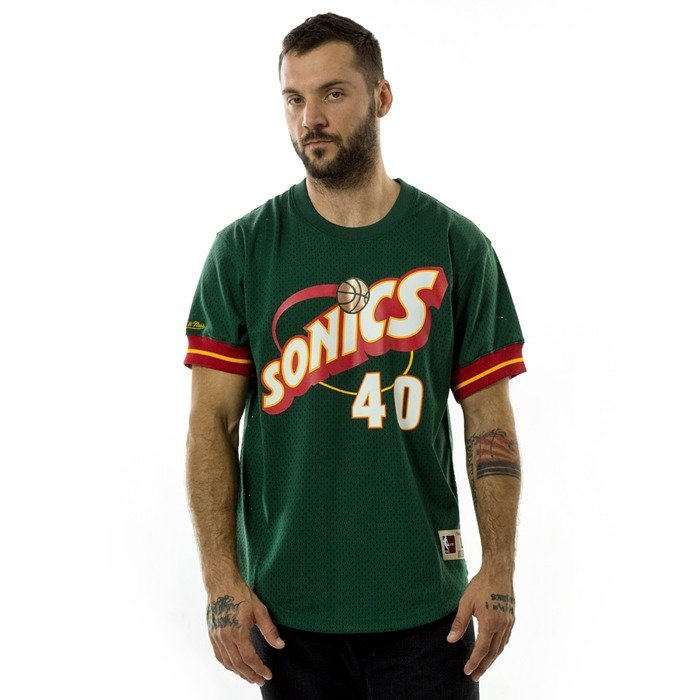 Mitchell and Ness t-shirt Shawn Kemp #40 Player Name & Number Mesh Seatlle SuperSonics green